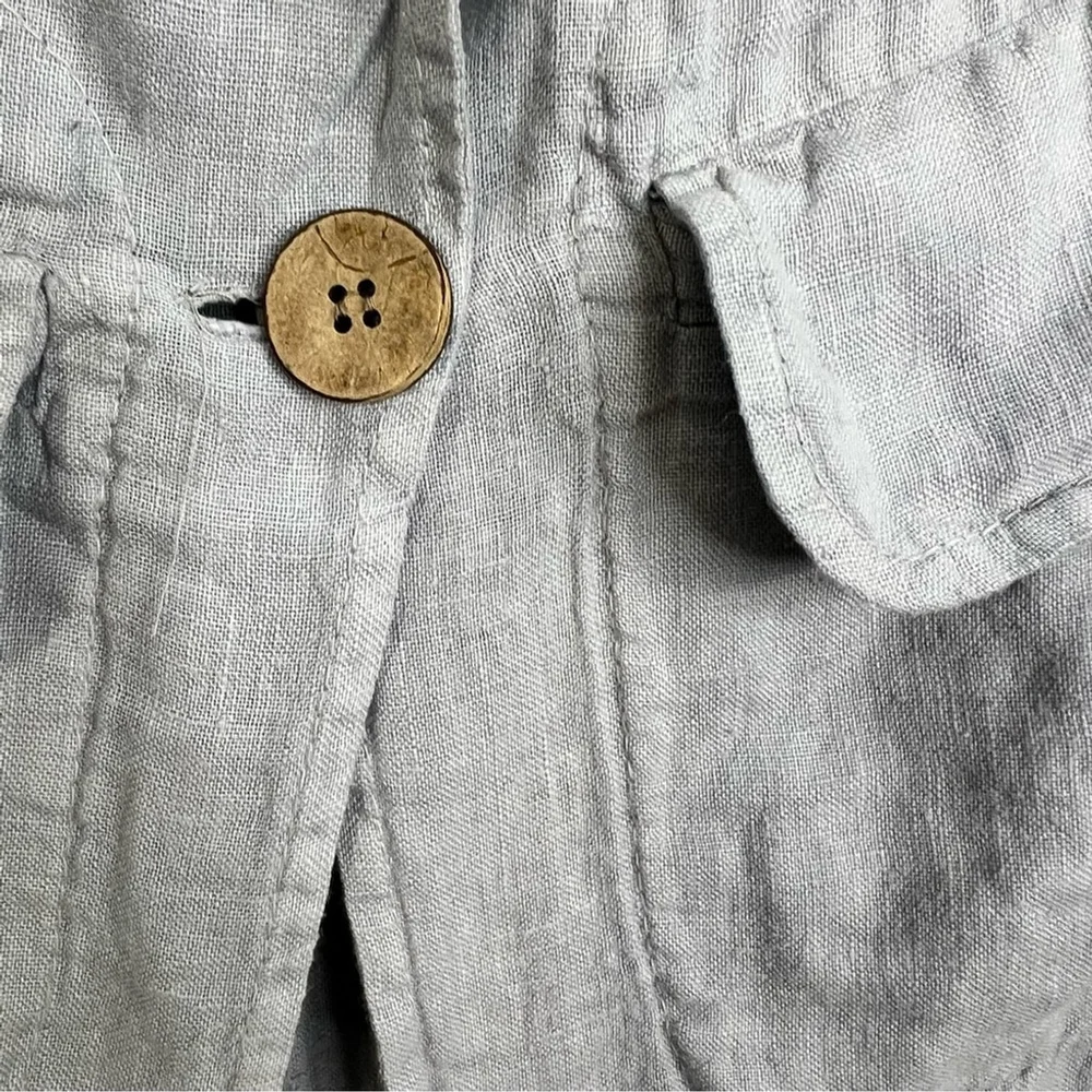 Made in Italy 100% pure Italian linen pale grey lightweight blazer jacket S
